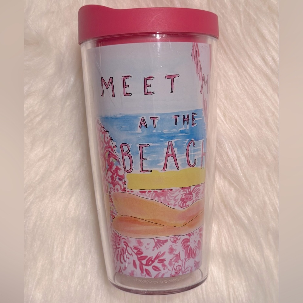Lilly Pulitzer Meet Me At The Beach Insulated Tumbler Tervis Lid - Picture 2 of 6